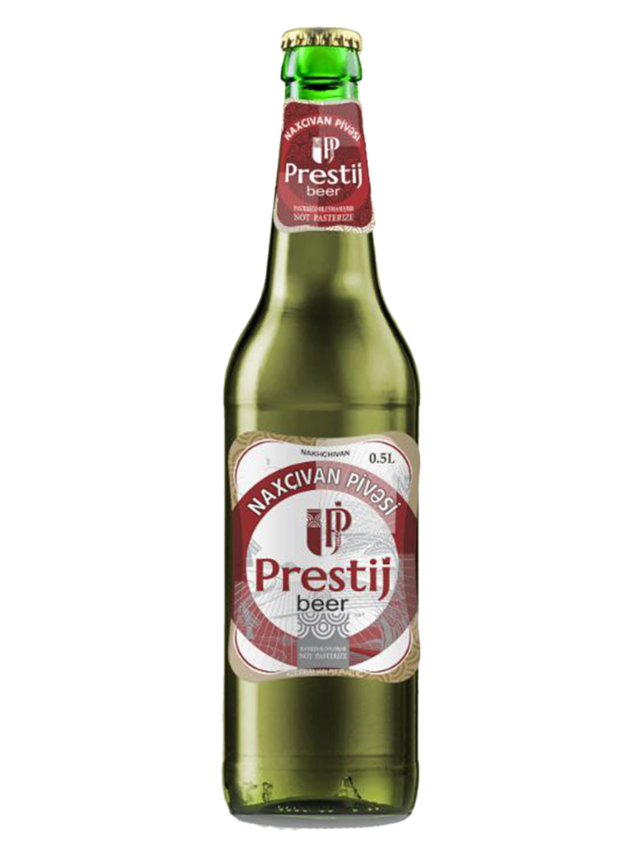 Prestij Beer — Qlobal seriya · qırmızı etiket